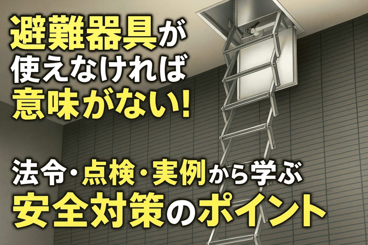避難器具が使えなければ意味がない!法令・点検・実例から学ぶ安全対策のポイント